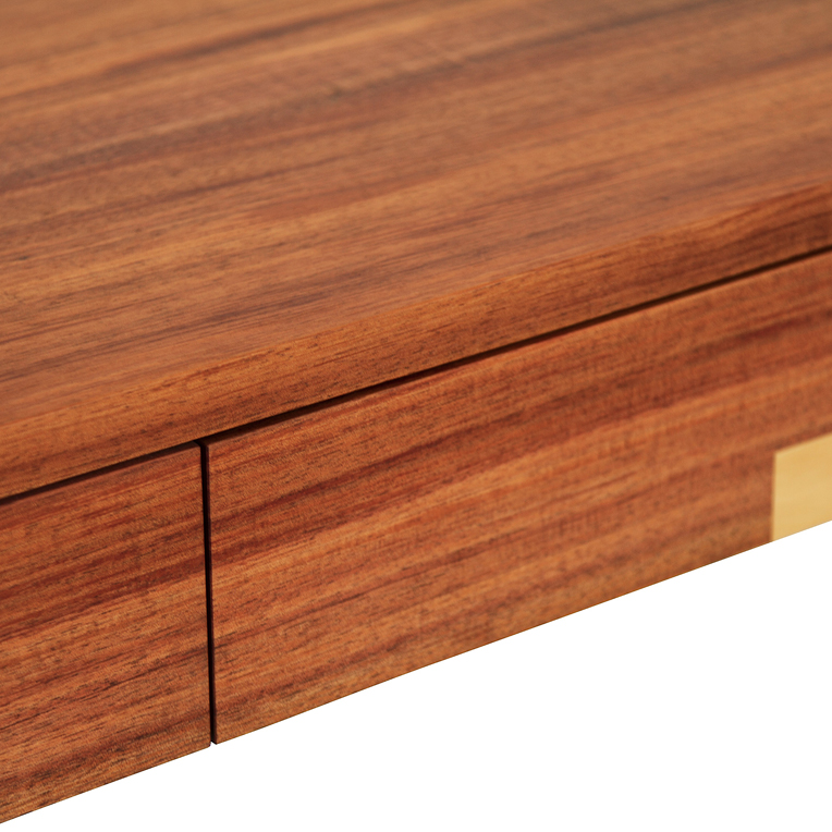 Blackwood desk drawers with Huon Pine inlay